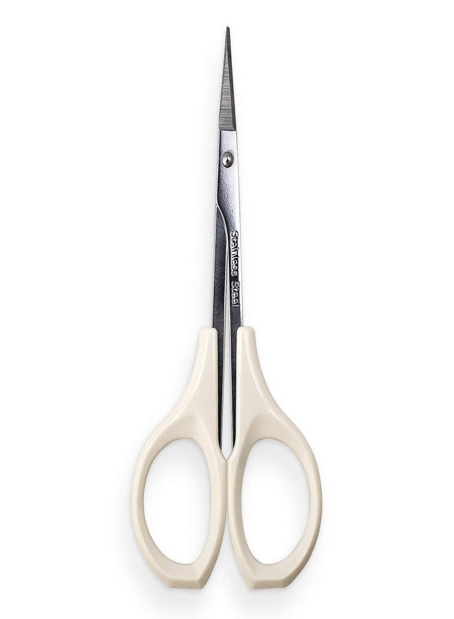 Humbee Eyebrow Scissors Self Care Tools Small Scissors for Facial, Nose, Eyebrow, Mustache, and Beard Hair Trimming & Grooming, Straight Edge, White Short Cap - Image 2